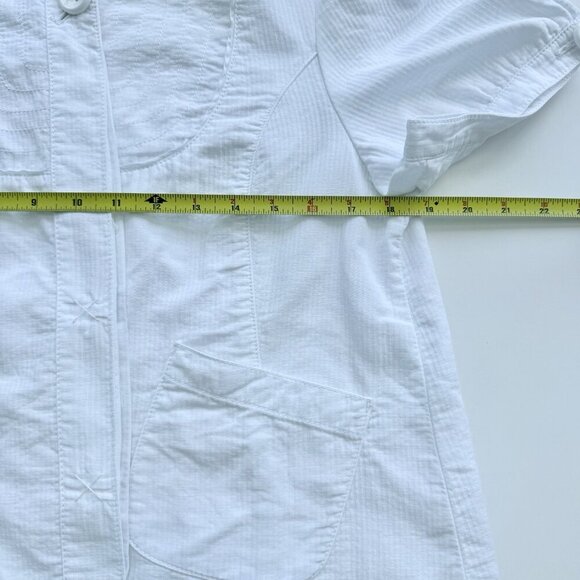 DNKY JEANS White Jacket Short Sleeves 100% Cotton size large - Picture 7 of 13